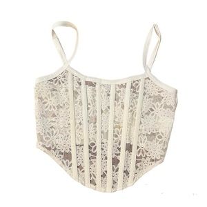 Verge Girl White Lace Corset Top
